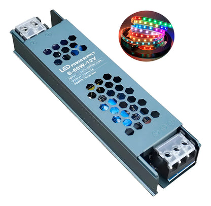 Fuente de Poder Slim 12V 5A 60W para Tiras LED Interior