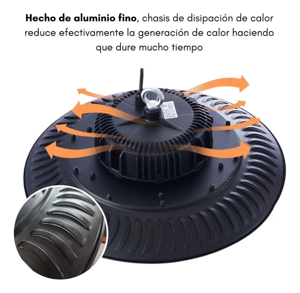 Disipador de calor de aluminio de campana LED industrial UFO 200W