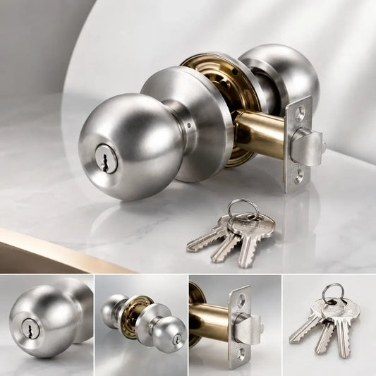 Bedroom Lock with Key Secure Interior Latch