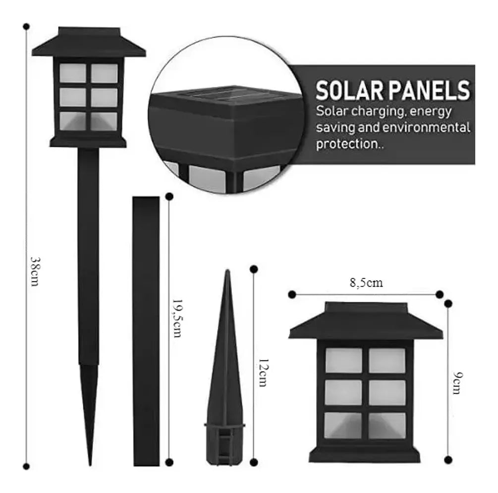 Pack 6 Lámparas Solares Farol Led Estaca Para Jardín Patio