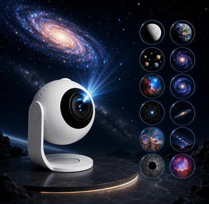 Proyector Galaxia Estrellas Led Hd 12 Discos Rotación 360°
