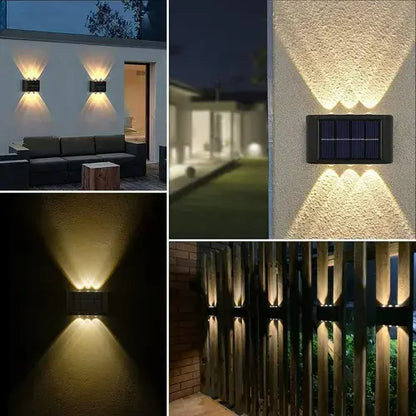 Pack 2 Focos Solares Led 12 Leds Doble Luz Exterior Muro