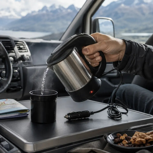 Hervidor Eléctrico Portátil 12 V para Auto 500 ml con 2 Tazas