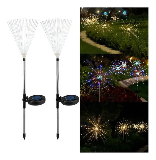 Pack 6 Luces Solares LED Fuego Artificial para Jardín y Navidad