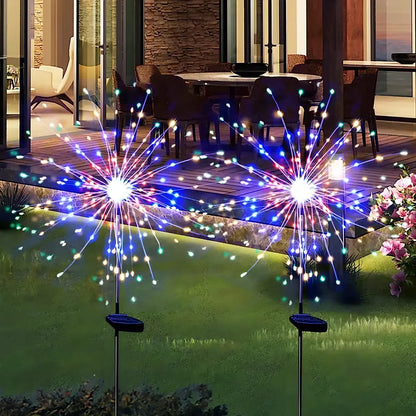 Pack 6 Luces Solares LED Fuego Artificial para Jardín y Navidad