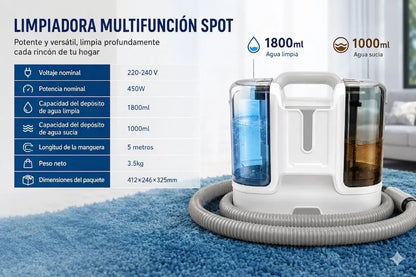 Aspiradora Multifuncional Hogar 550W para Suelo y Tapicería Limpieza de Alfombras Sofás Auto y Casa