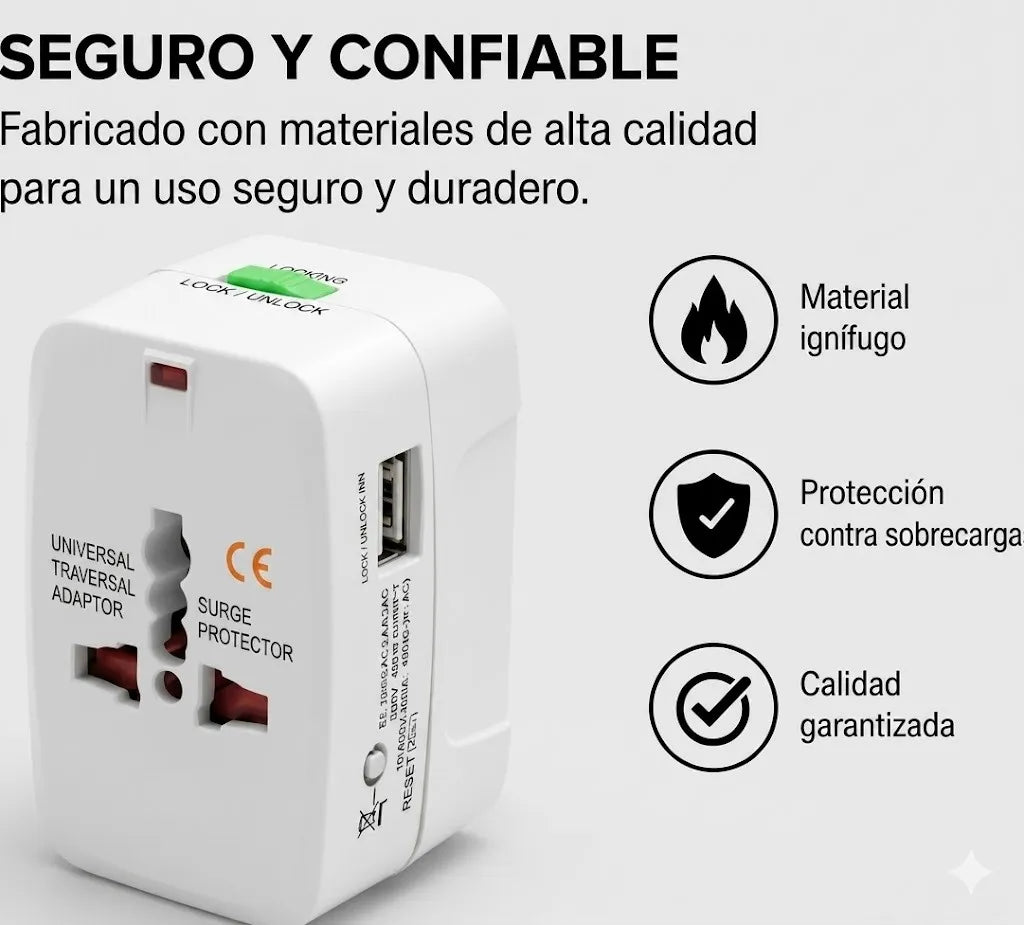 Adaptador Universal de Viaje para Enchufes Internacionales