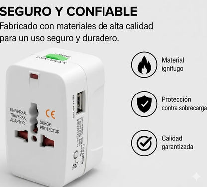 Adaptador Universal de Viaje para Enchufes Internacionales