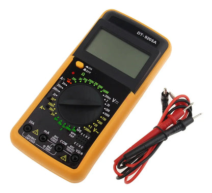 Multímetro Digital DT-9205A con Pantalla LCD y Cables