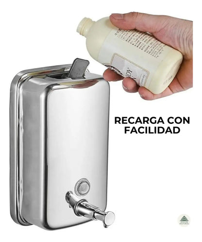 Dispensador Jabón Líquido Acero Inoxidable 500ml Para Pared