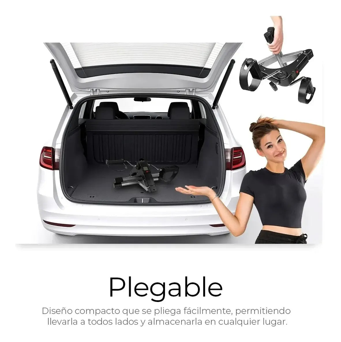 Pedalera de Ejercicio Plegable con Monitor LCD para Casa y Oficina