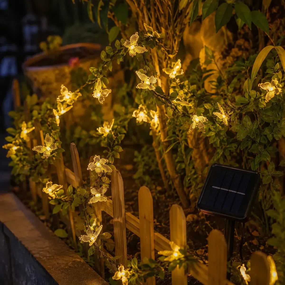 Guirnalda Solar LED de Mariposas 2m para Navidad y Decoración Navideña
