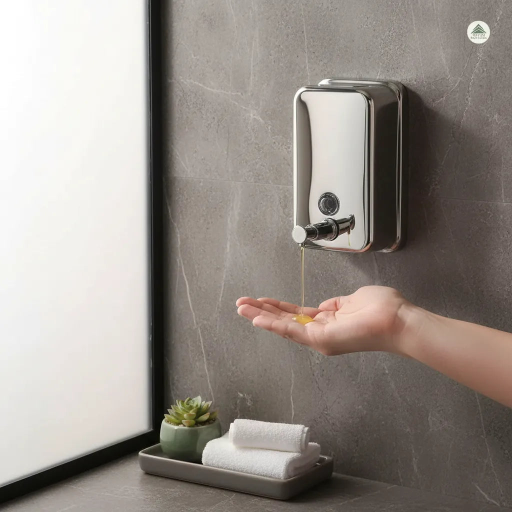 Dispensador de jabón líquido 500ml acero inoxidable para pared de baño