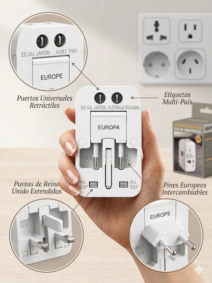 Adaptador Universal de Viaje para Enchufes Internacionales