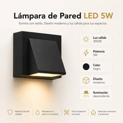 Aplique de Muro LED 5W Luz Cálida 3000K Moderno