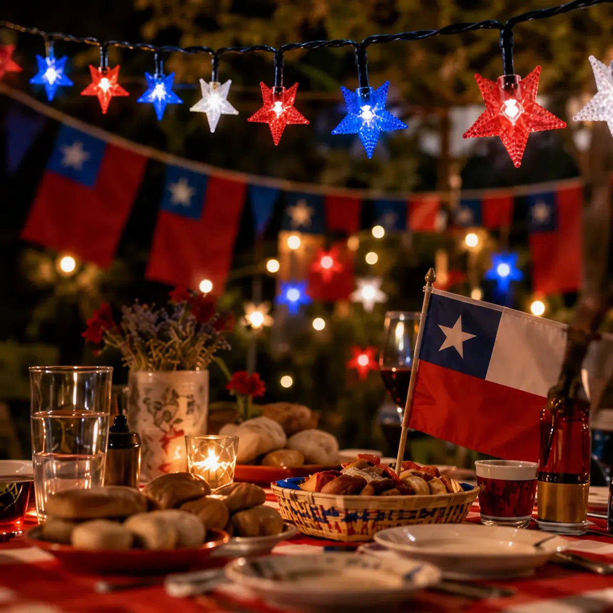 Guirnalda LED 160 luces para decoración de Fiestas Patrias