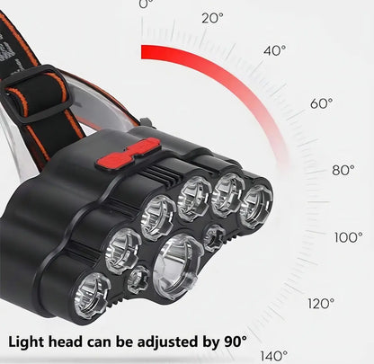Linterna Cabeza 8 Led Recargable Con Baterías Incluidas