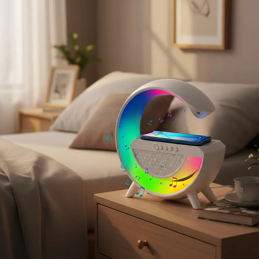 Lámpara De Mesa Con Altavoz Bluetooth Luz Inteligente Color