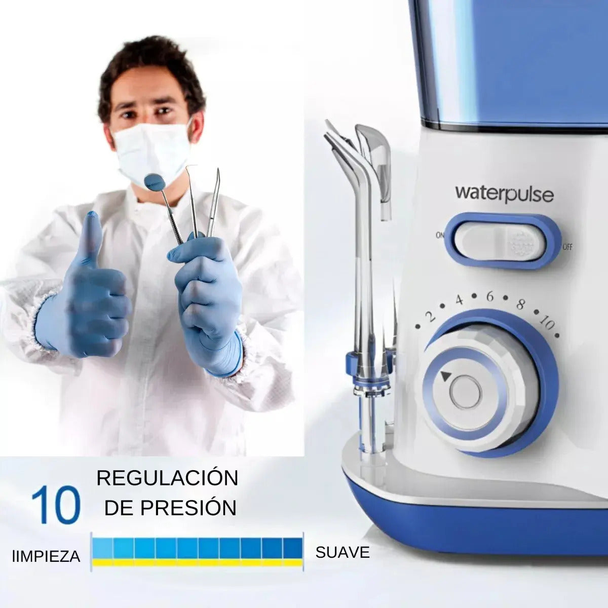 Irrigador Dental 220v Con Depósito Azul Para Higiene