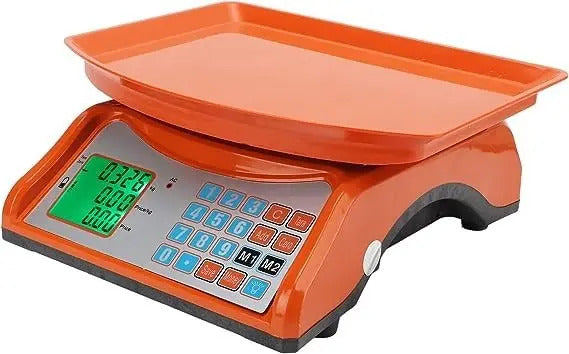 Balanza comercial con pantalla de peso, precio unitario y total