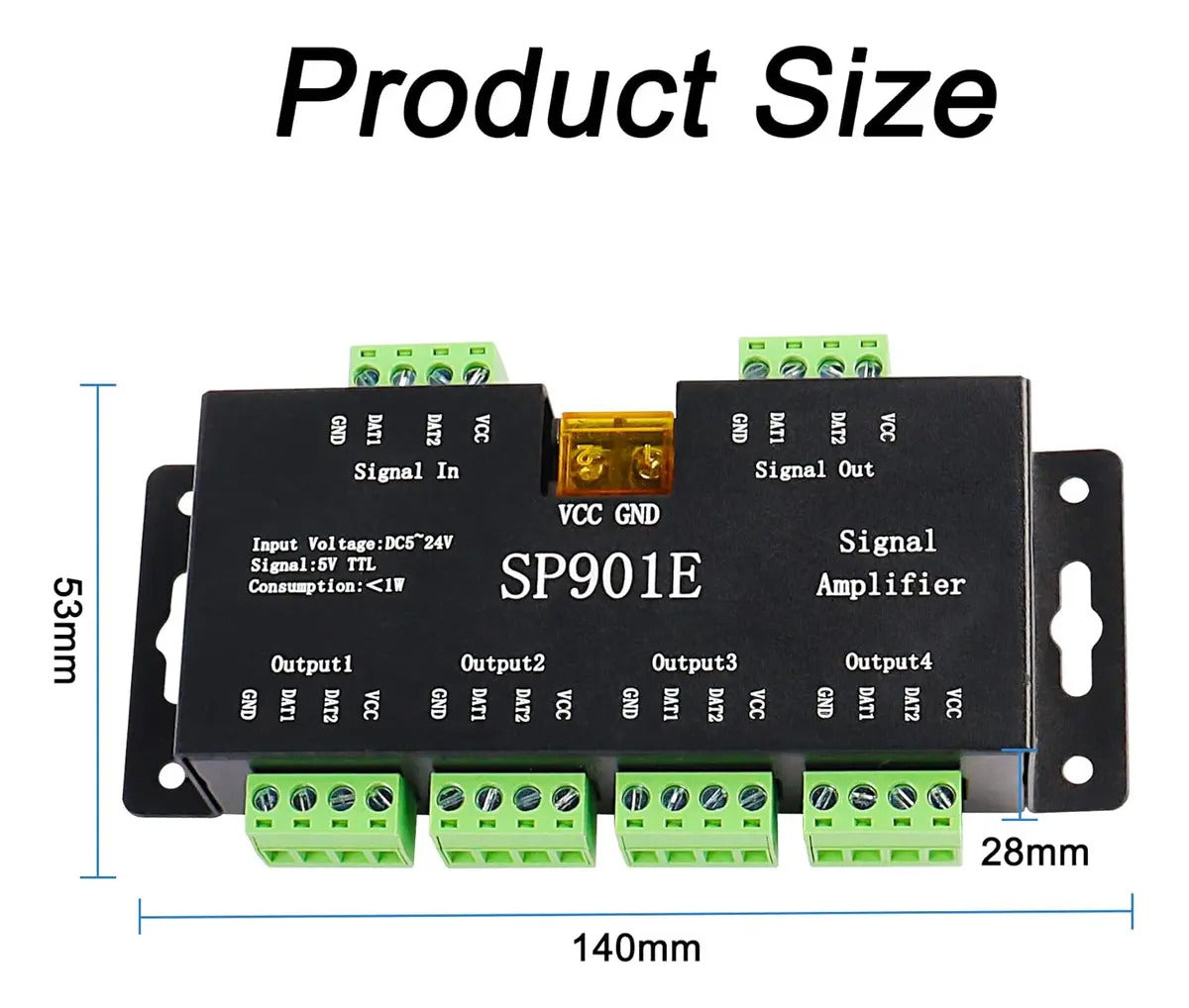 Amplificador Led Pixel Sp901e Compatible Rgb Para Luces