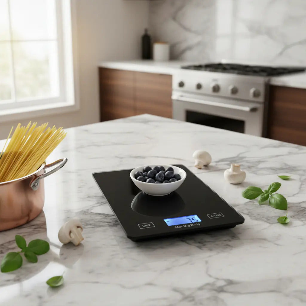 Báscula digital de cocina de alta precisión de 5 kg, color negro
