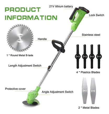 Cortacésped Inalámbrico 88v Con 2 Baterías Y Cargador