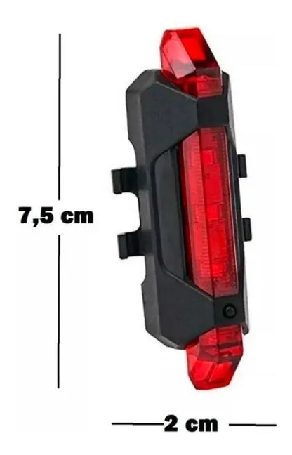 Luz trasera para bicicleta con medidas compactas de referencia