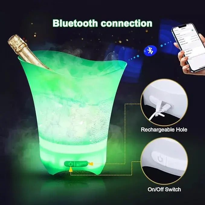 Cubitera De 5l Con Luz Led Para Eventos Y Bar