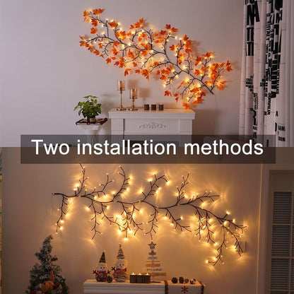 Guirnalda De Hojas Led Otoñal Decorativa Con Control Remoto