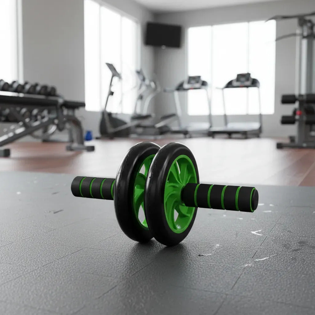 Rueda Abdominal Doble Rodillo Gym + Mat Tapete Rodillas