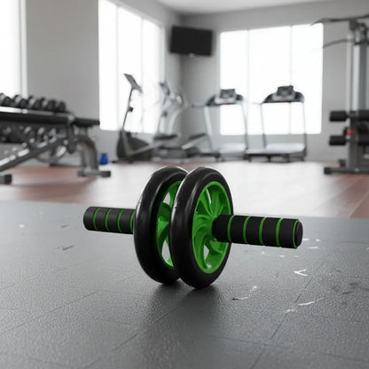 Rueda Abdominal Doble Rodillo Gym + Mat Tapete Rodillas