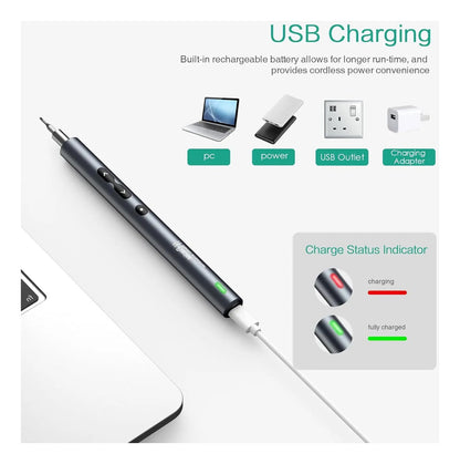 Carga USB e indicador de batería del destornillador eléctrico