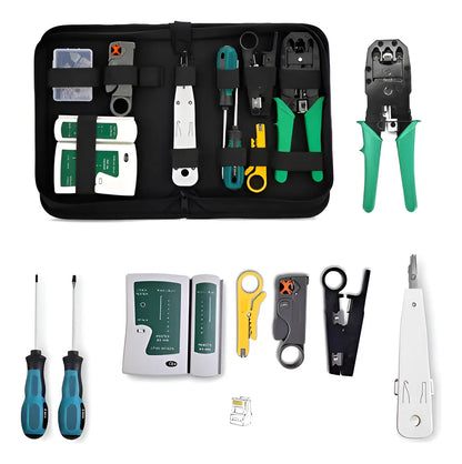 Kit de Herramientas de Red 11 en 1 con Tester y RJ45