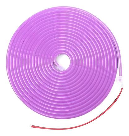 Cinta neón LED morada flexible con cable de conexión