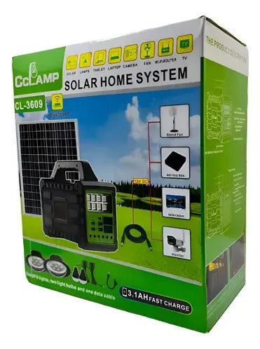 Estacion Energia Portatil Solar CL-3609 Panel 4 LED