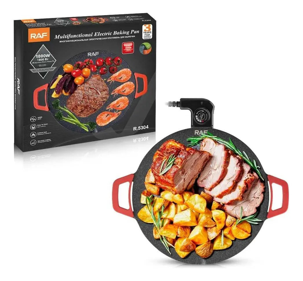Parrilla Eléctrica Coreana 36cm Antiadherente Para 4 Persona