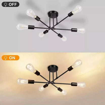 Lámpara de Techo Moderna 6 Luces E27 Brazos Giratorios