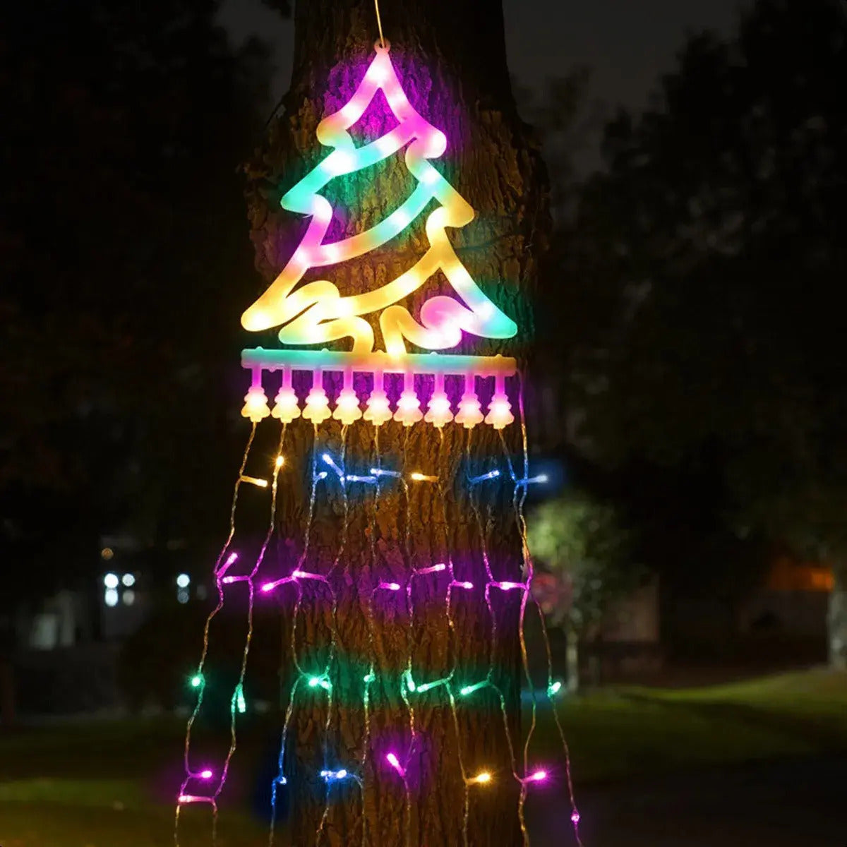 Árbol De Navidad Solar Con Luz Cálida LED Para Jardín Terraza Balcón
