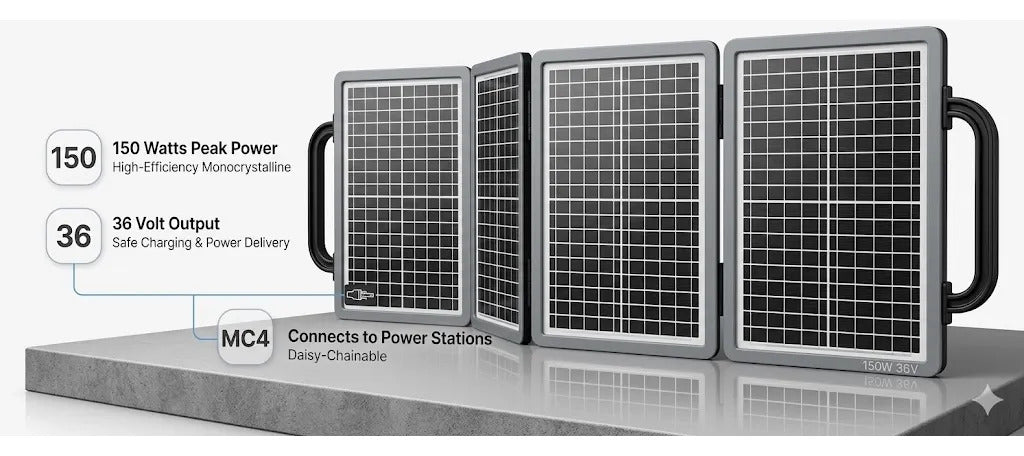 Kit Generador Solar 1500W 220V con Panel Plegable 150W