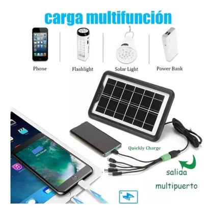 Cargador Solar de Panel Carga Directa para Celulares 6V 500mAh 3.5W