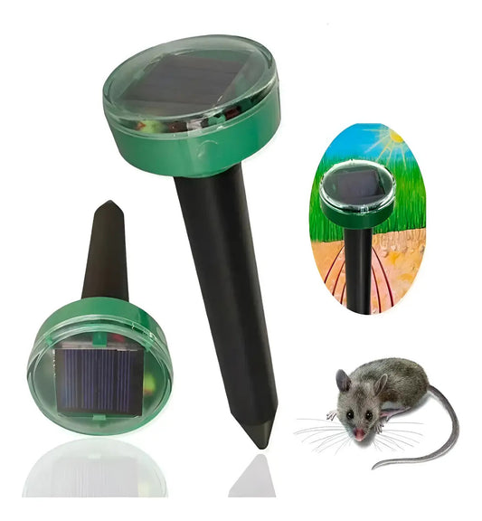 Pack 2 Repelentes Solares Ultrasonicos para Roedores