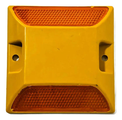 Tacha Vial Reflectiva Amarilla Doble Cara 9x9cm Resistente