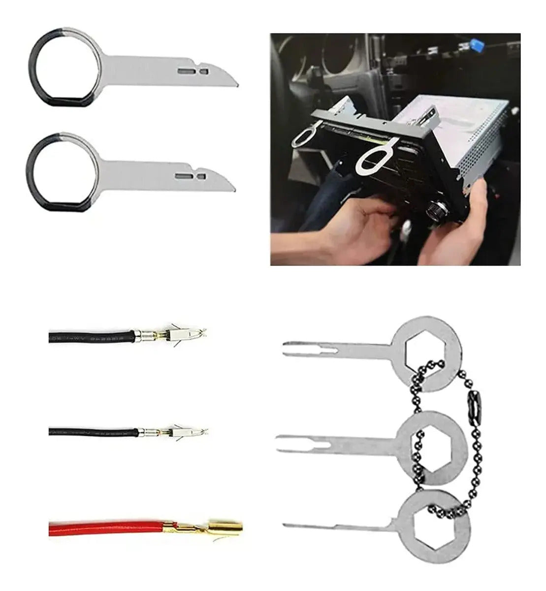 Kit 19 Herramientas Desmontaje Tapicería Auto Audio Radio