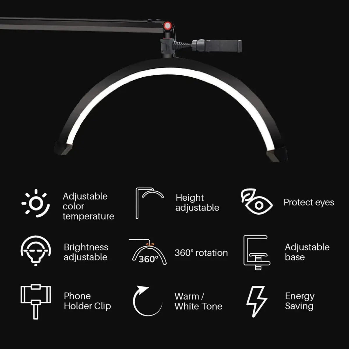 Lámpara De Pie Led Para Pestañas Ajustable Con Control