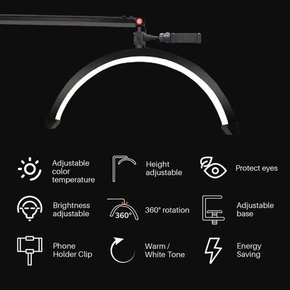Lámpara De Pie Led Para Pestañas Ajustable Con Control