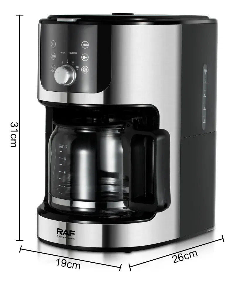 Cafetera Automática Con Molinillo Integrado Raf 1.2l Negra