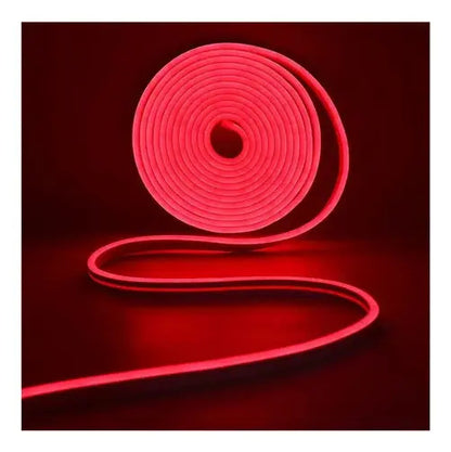 Cinta neón LED roja encendida con efecto de luz continua