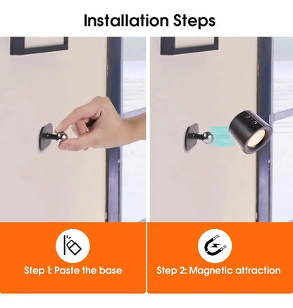 Lámpara LED De Pared Inalámbrica Magnética 360° Con Control Remoto Recargable
