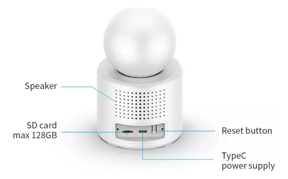 Cámara IP Wi-Fi 2.4G 360° para monitorear bebés con audio y video